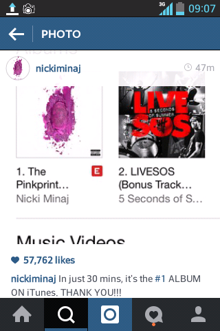 Nicki Minaj’s Just Released Album'The Pinkprint' is No 1 on iTunes in 30 Minutes!